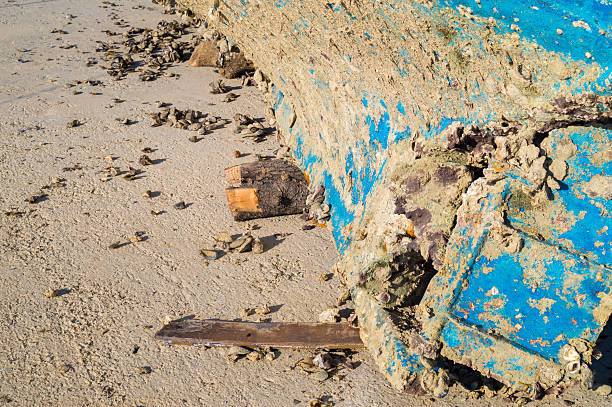istock Iron made rusty lead screw of and old timber ship 505936498