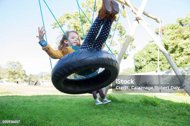 Children Playing On Tire Swings Stock Photo - Download Image Now - 4-5 Years, Brown Hair, Cape Town