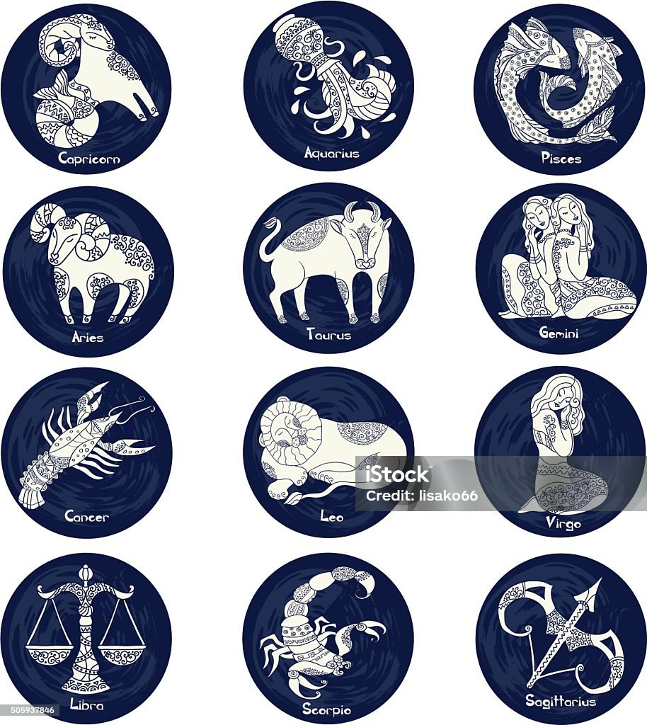 Horoscope signs Decorative background with star signs Astrology Sign stock vector