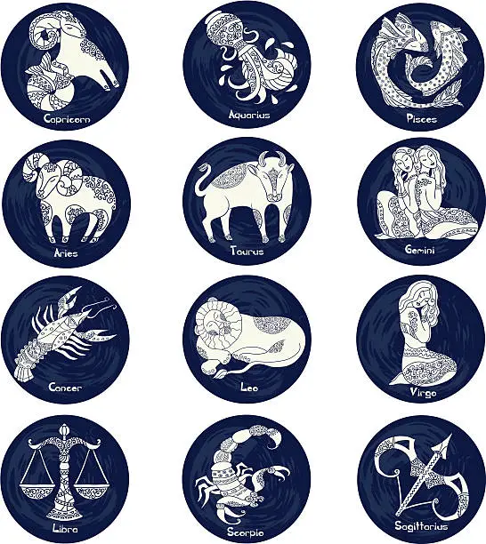 Vector illustration of Horoscope signs