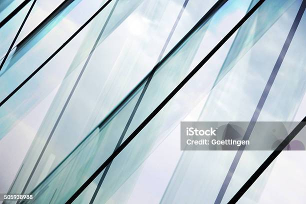 Glass Architecture Doubleexposure Tilt Photo Of Contemporary Office Building Facade Stock Photo - Download Image Now