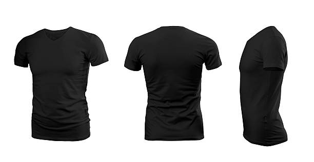 istock Black man's T-shirt with short sleeves 505939188