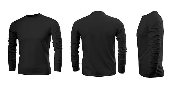 istock Black man's T-shirt with long sleeves 505939222
