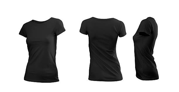 istock Black woman's T-shirt with short sleeves 505939296