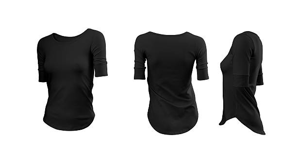 istock Black woman's T-shirt with long sleeves 505939344