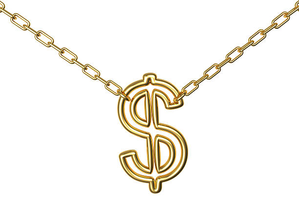 istock Golden dollar sign on a chain 505939926