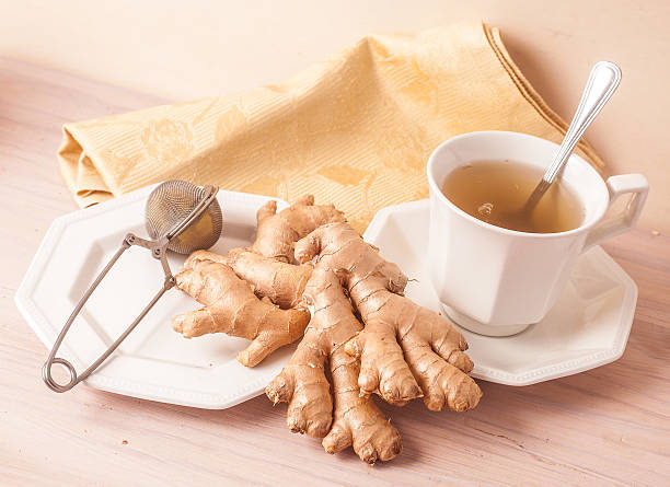 tè alle erbe di zenzero. - ginger tea root hot drink foto e immagini stock