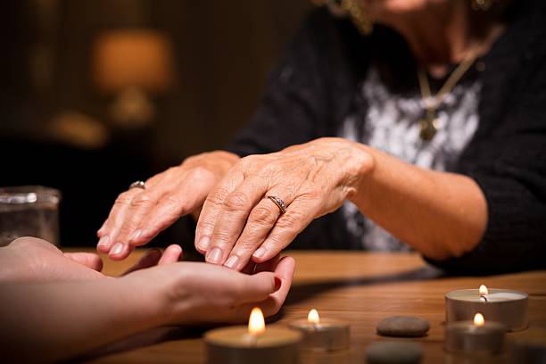 Close-up of spiritualistic seance Close-up of spiritualistic seance in fortune telling salon spirituality photography close up horizontal stock pictures, royalty-free photos & images