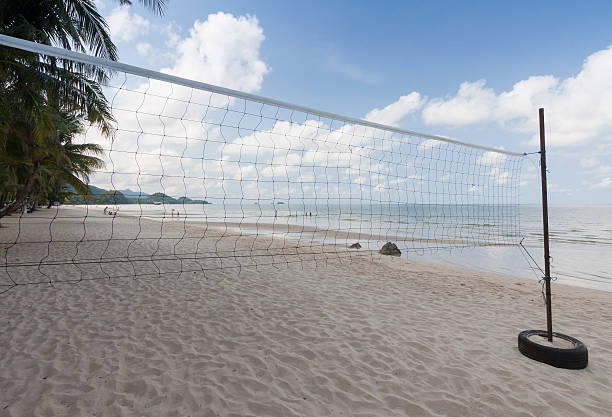 istock Volleyball net on the beach . 505945368