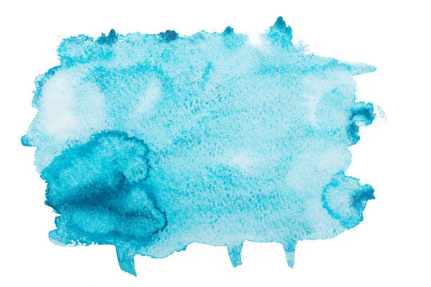 istock Watercolor blue smear isolated on white background. 505946528