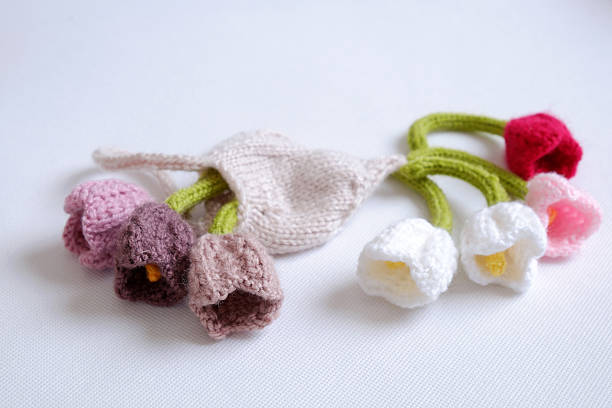 istock Spring flower, handmade tulip, diy, knit 505947618