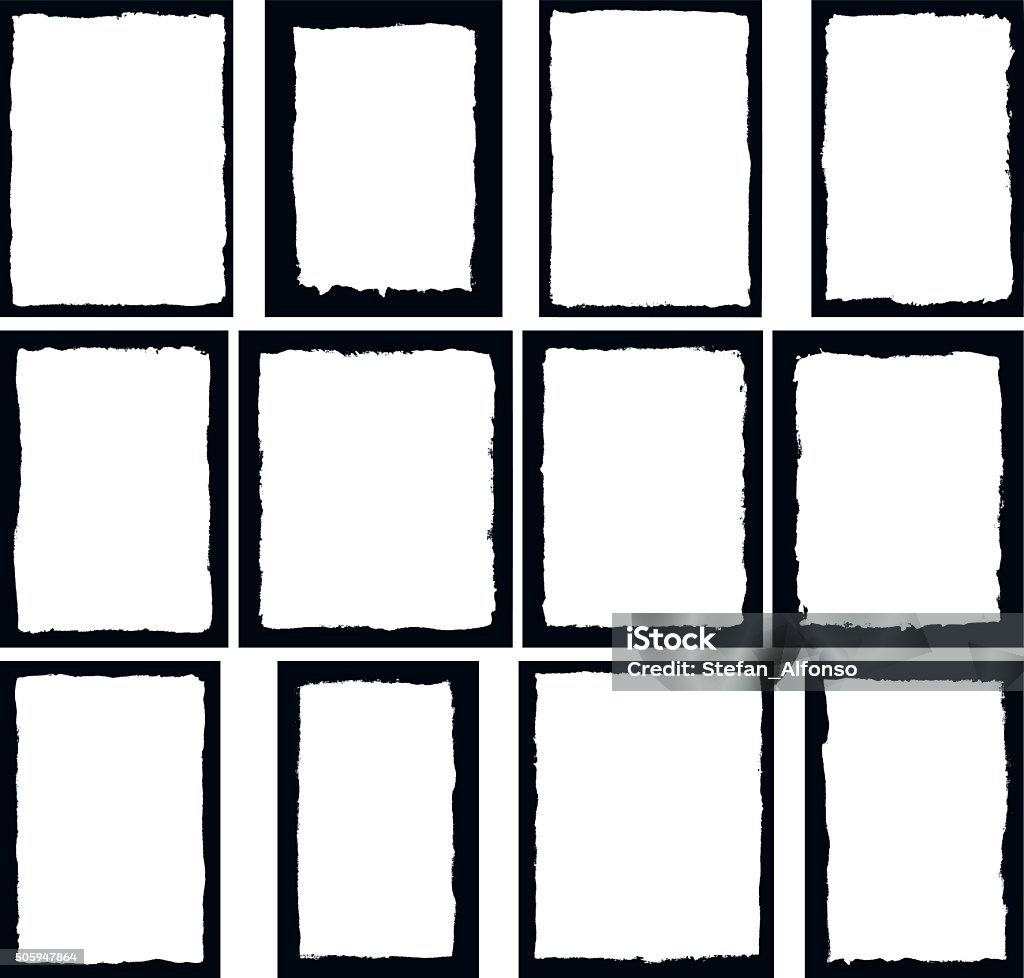 Border Frame Isolated Rough Photo Border Frames Isolated On White Stock Illustration - Download Image Now ...
