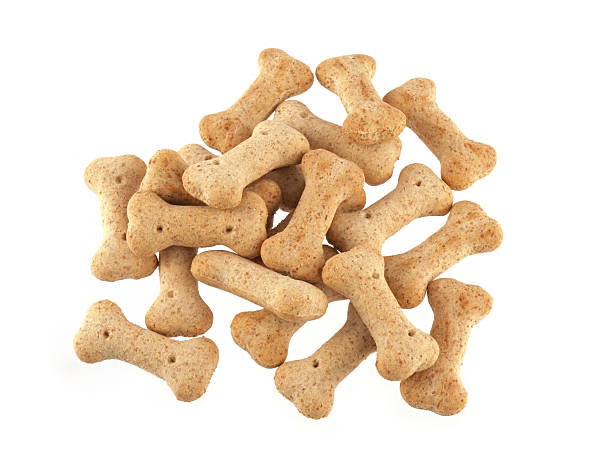 Dog biscuits in the shape of bones. stock photo