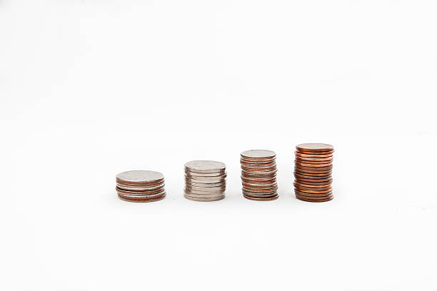 Coin stacks stock photo