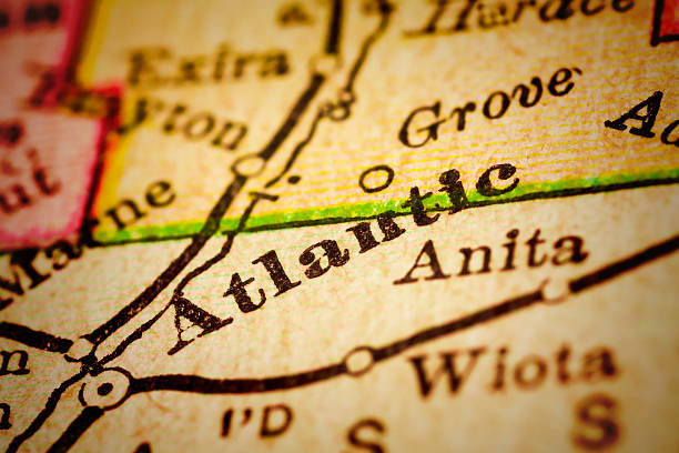 istock Atlantic, Iowa on an Antique map 505964512