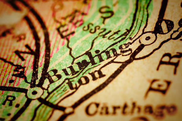 istock Burlington, Iowa on an Antique map 505964718