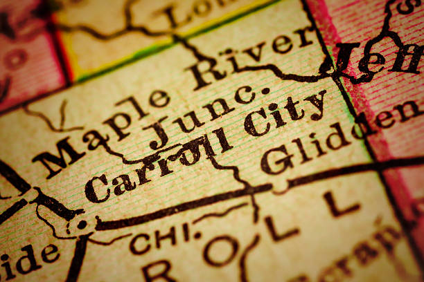 istock Carroll, Iowa on an Antique map 505965016