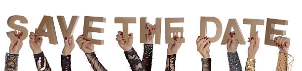 istock Save the Date in fashionable hands 505965938
