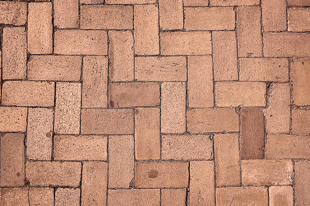 chodnik z zig-zag wzory - sidewalk brick patio floor zdjęcia i obrazy z banku zdjęć