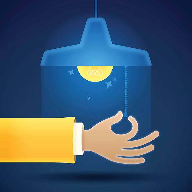 stockillustraties, clipart, cartoons en iconen met turning on or off a light - licht gewicht