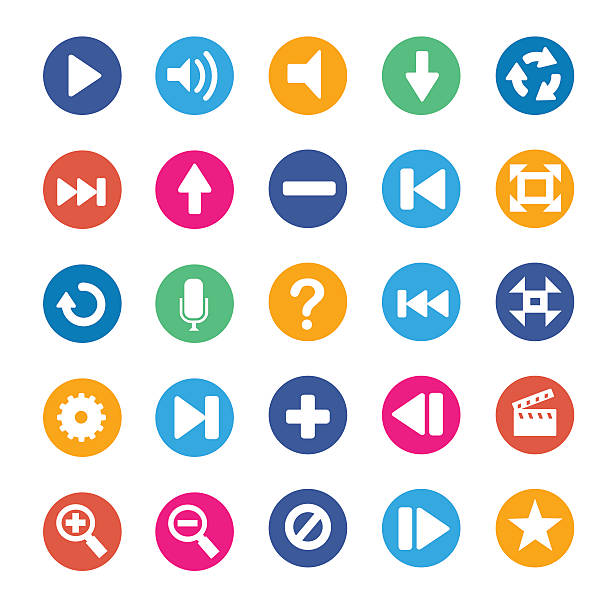 Multimedia icons set Multimedia icons set social awareness symbol audio stock illustrations