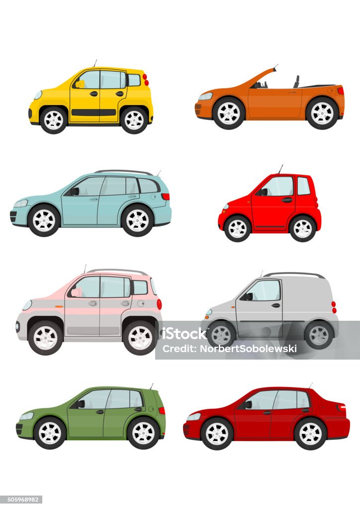 Set Of Cartoon Cars Stock Illustration - Download Image Now - Toy Car, Car,  Profile View - iStock
