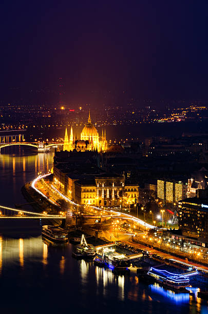 istock Budapest night panorama with Hungarian Parliament 505969138