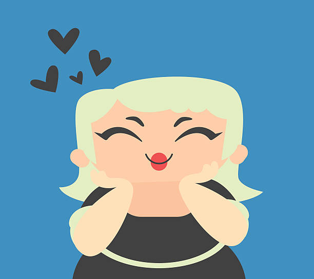blond dziewczyna w miłości - chubby cheeks stock illustrations