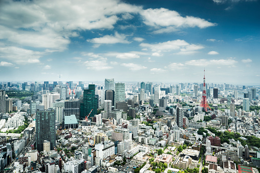 Tokyo cityscape viewed from Roppongi Hills.