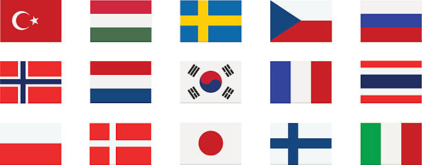 flagi krajów - south korea stock illustrations