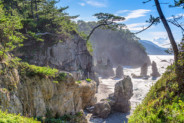 日本の岩の海岸 - 山口 ストックフォトと画像