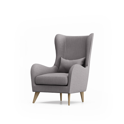 Rendering of a Grey armchair isolated
