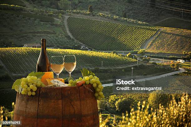 Vine Landscape With Wine Stilllife In Chianti Tuscany Italy Stock Photo - Download Image Now