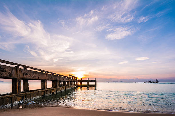 istock Cement bridge to the sea 505978695