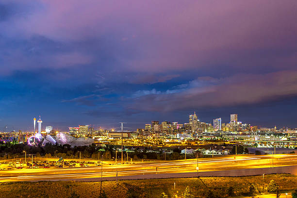 Denver City Scape & Elitch Gardens stock photo