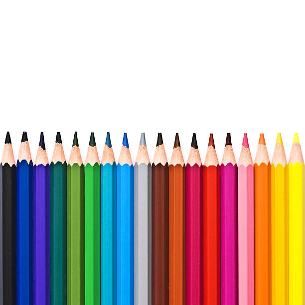 istock Colorful wooden pencils isolated on white background 505981729