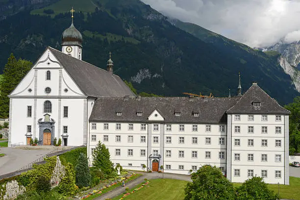 The convent of Engelberg on the Swiss alps