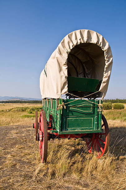 istock Vintage american western wagon 505982333