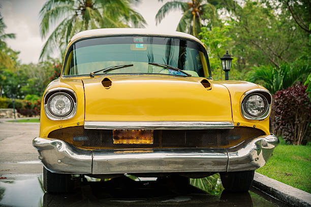 istock old, vintage, retro, yellow beautiful classic car 505982977
