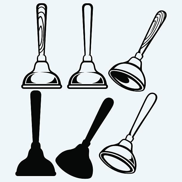 ilustraciones, imágenes clip art, dibujos animados e iconos de stock de tapón de goma - plunger