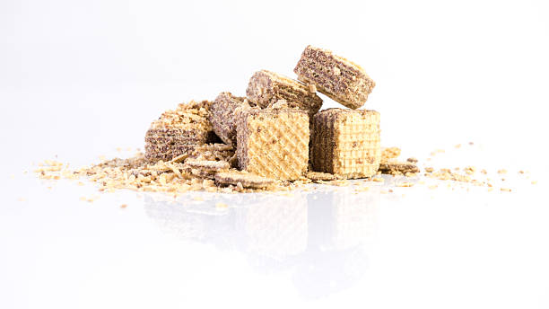 istock Small cube of chocolate wafer and crumb 505984000