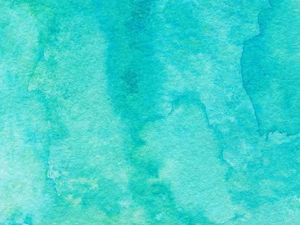 istock Textured background hand painted with bright blue turquoise color 505984162