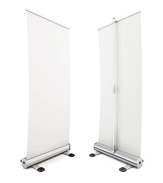 istock Roll up banner isolated on white background. 3d. 505984248
