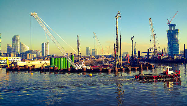 Canary Wharf Construction Work stock photo