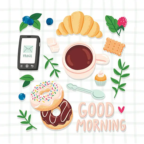 Vector illustration of Good morning
