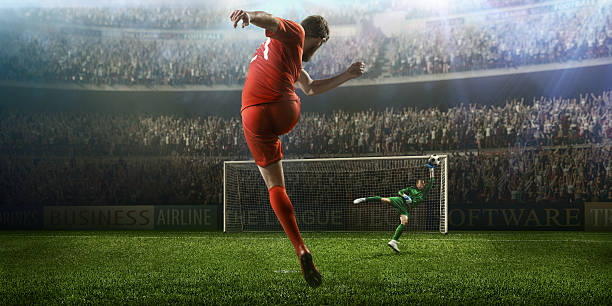 istock Soccer game moment with goalkeeper' 505988704
