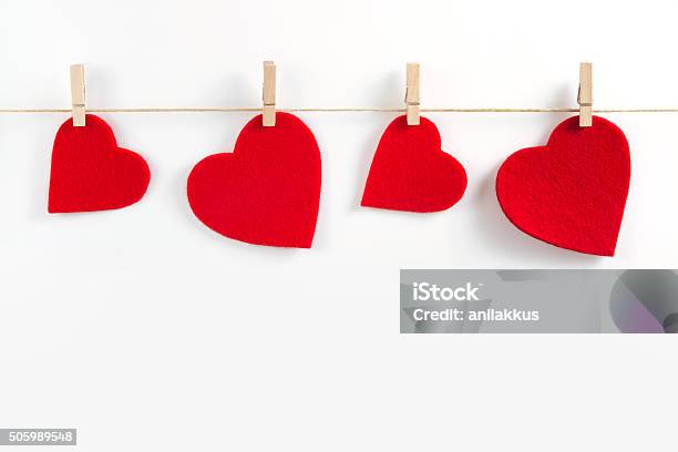 Red Hearts For Valentines Day Stock Photo - Download Image Now - Banner - Sign, Blank, Bonding