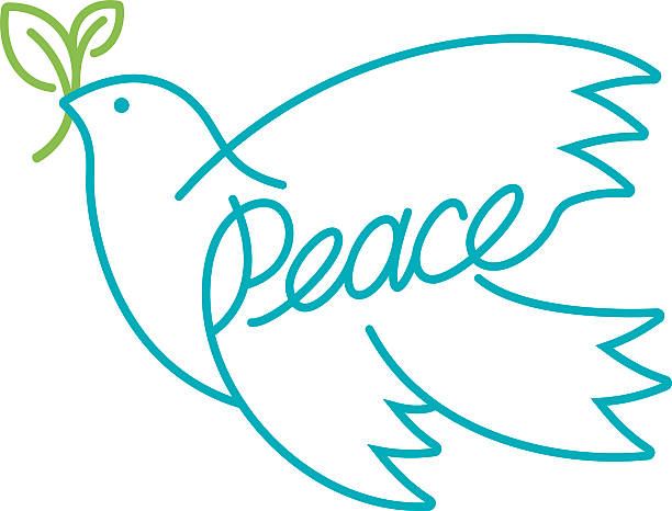 peace dove - friedenstaube stock-grafiken, -clipart, -cartoons und -symbole