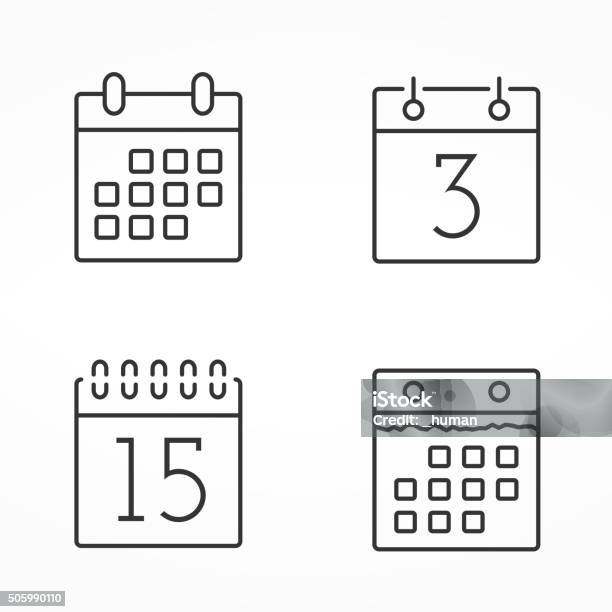 Calendar Line Icons Stock Illustration - Download Image Now - Calendar, Symbol, Icon Symbol