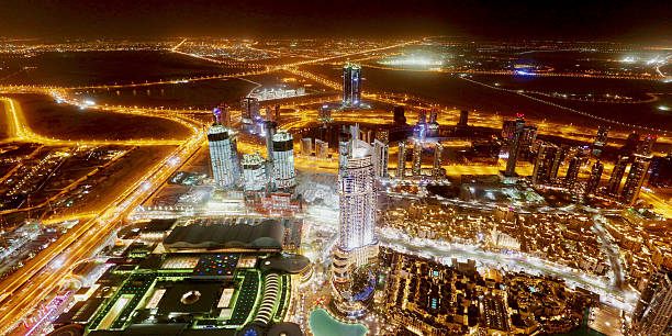 istock Dubai Downtown Aerial View at Night 505991580